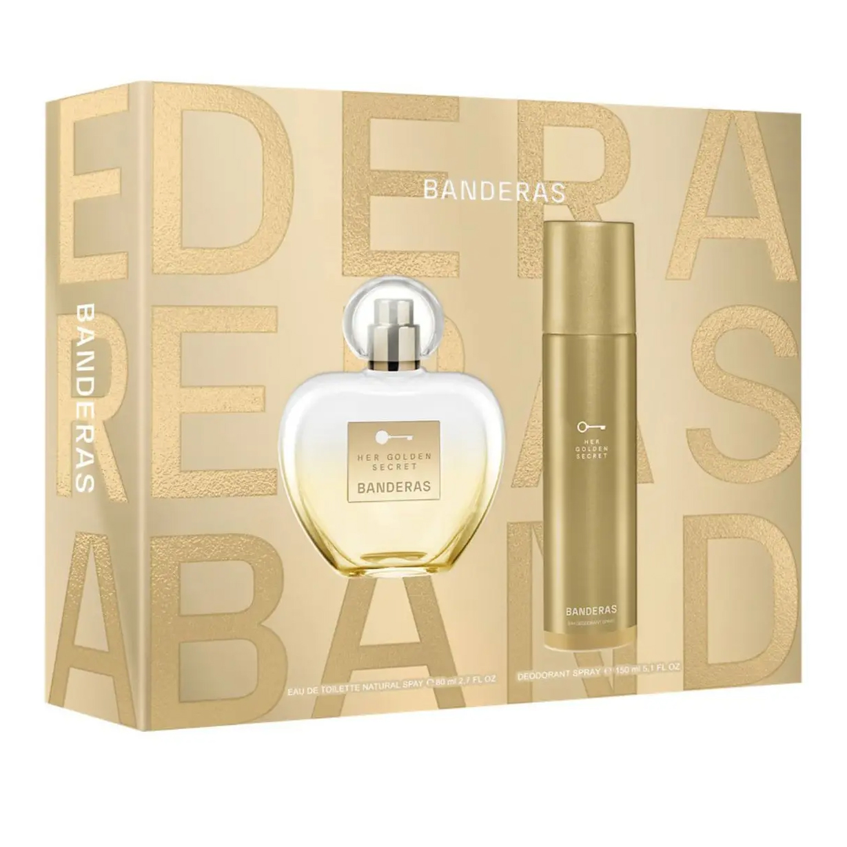 BANDERAS ESTUCHE HER GOLDEN SECRET EDT X 80 ML.